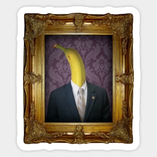 Banana Man in Vintage Frame Sticker